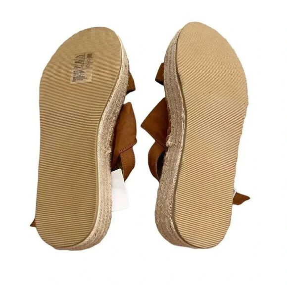 H&M Divided Platform Espadrilles Braided Trim Adjustable Straps SZ 8.5 - Picture 3 of 11